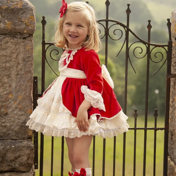 Sneak Peek Sale stylish dressRed Velvet Puffball Dressl