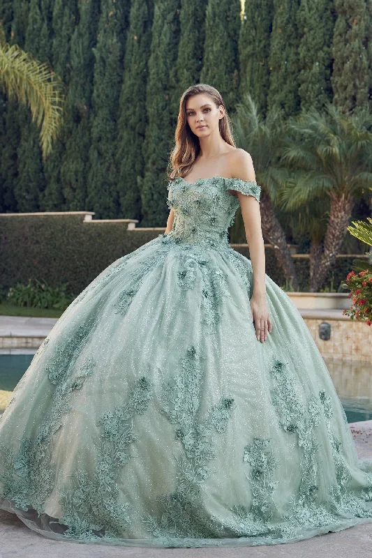 Limited Time Offer floral wrap dressJuliet 1445 Long Quinceanera Off Shoulder Ball Gown