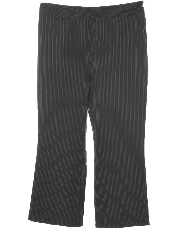 Season Finale Sale casual leather jacketBlack Pinstriped Cropped Trousers - W36 L38