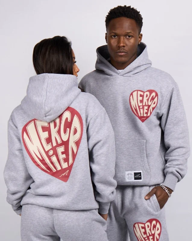 Flash Deals Grey Marl Mercier Heart Hoodie