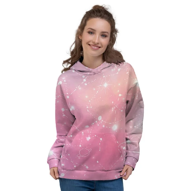 New Arrival Pink Galaxy Stardust Women's Hoodie