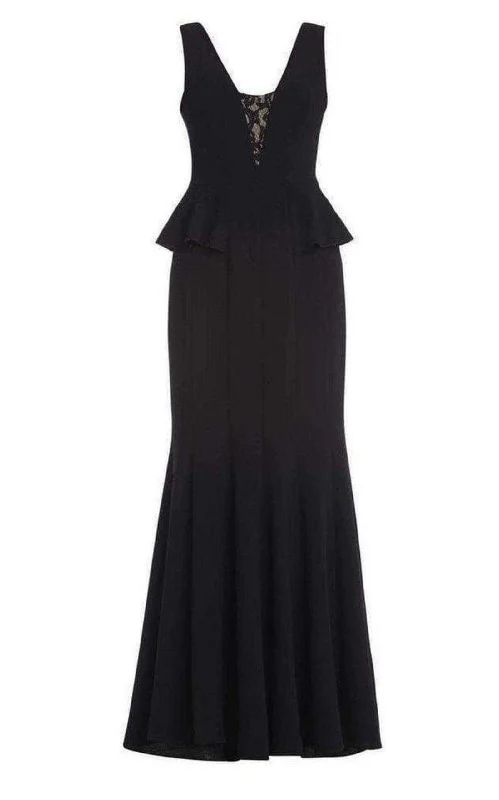 Act Now cocktail party dressSilvia Sleeveless Peplum Long Dress