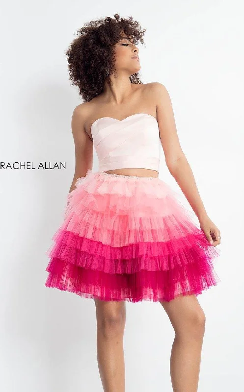 Season Finale Sale long-sleeve floral dressRachel Allan Short Strapless Homecoming Dress 4596