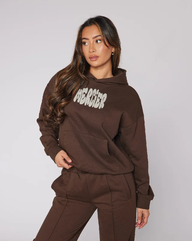 Price Break Women's Chocolate Beige Bubble Hoodie