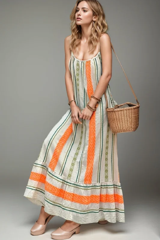 Buy Now flowy maxi dressRuffle Hem Printed Spaghetti Strap Cami Dress