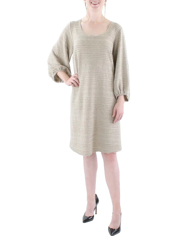 Best Seller chic wrap dressPlus Womens Ribbed Shadow Stripe Shift Dress