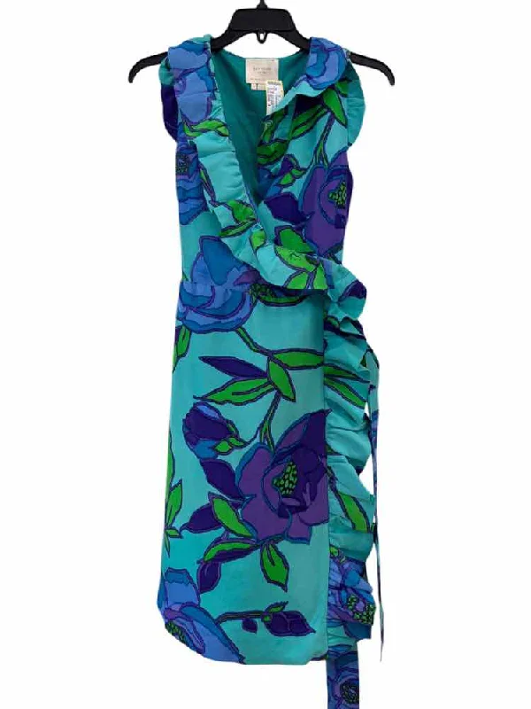 Now or Never tiered dressKate Spade Green and Blue Size 4 Dress