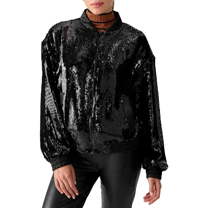 Mega Sale casual denim jacketSloan Womens Sequined Lightweight Bomber Jacket
