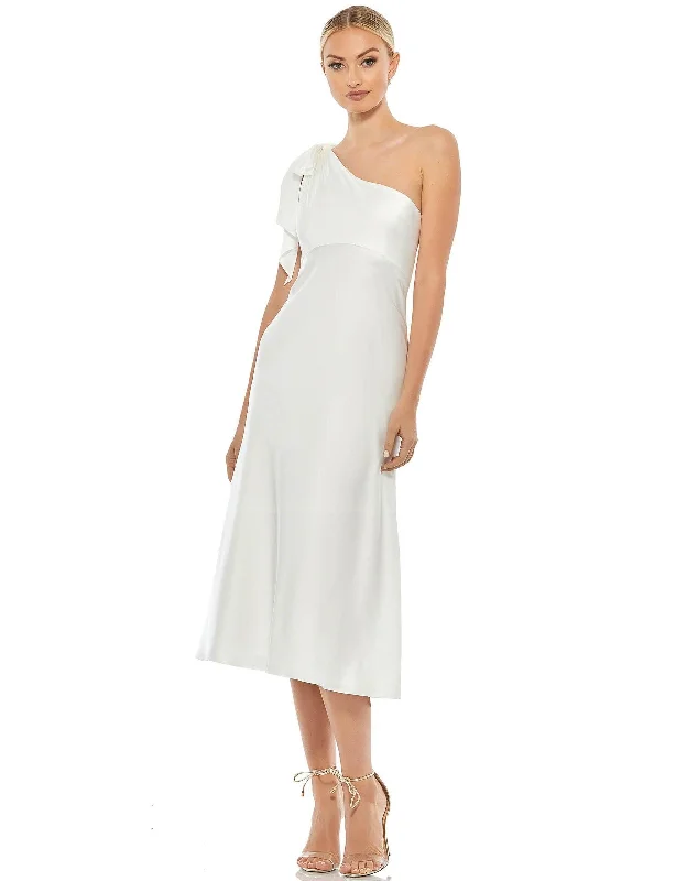 Big Savings summer dressWhite 2 Mac Duggal 55387 High Low One Shoulder Dress Sale