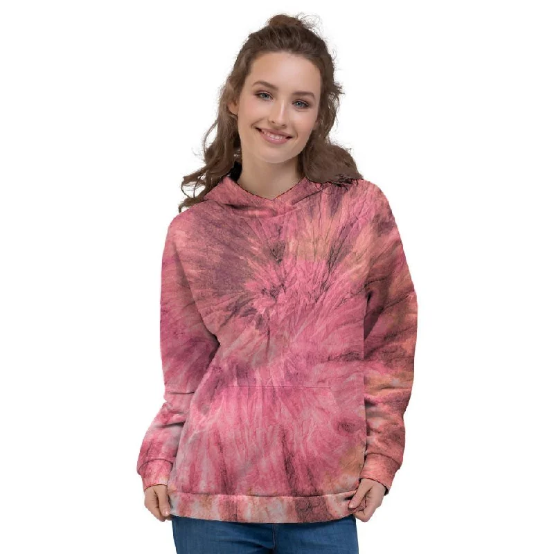 Massive Deals Pink Tie Dye Print Women's Hoodie