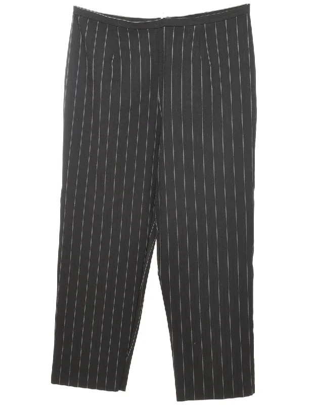 New Arrival graphic jacketTapered Pinstriped Black Trousers - W36 L29