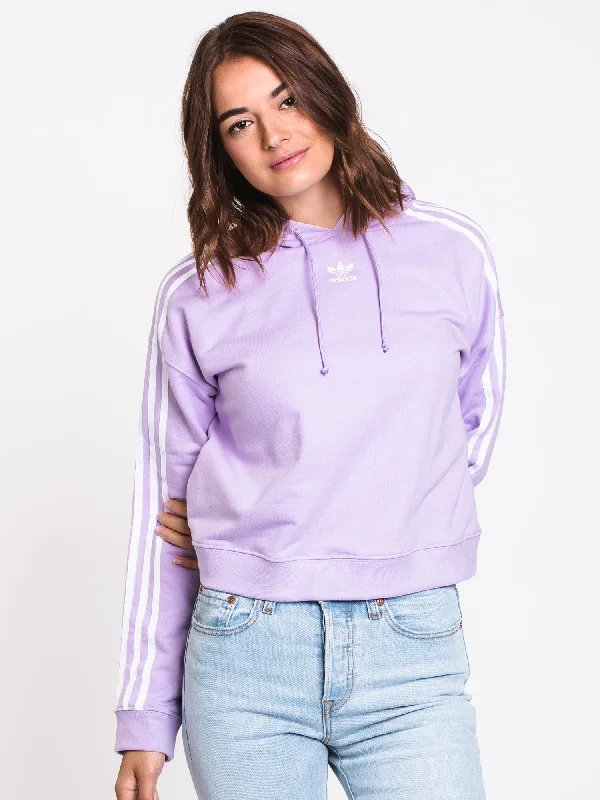 Price Slash WOMENS CROPPED PULLOVER HOODIE - PURPLE - CLEARANCE