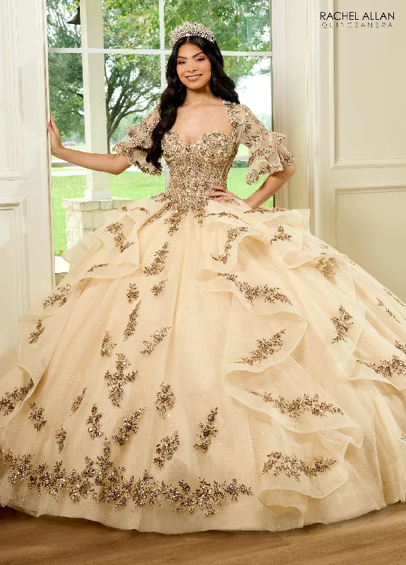 Mega Sale layered dressRachel Allan RQ1138 Quinceanera Jacket Long Ball Gown