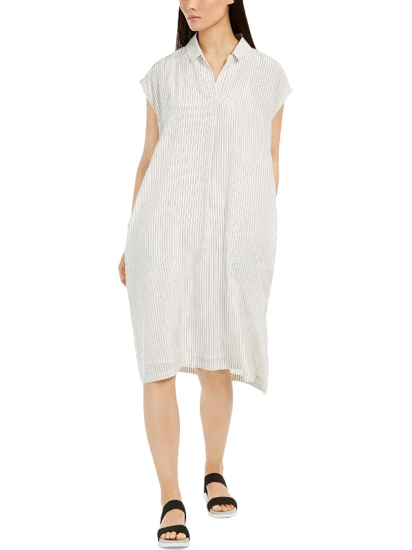 Time-Limited Offer wrap dressWomens Silk Midi Shirtdress