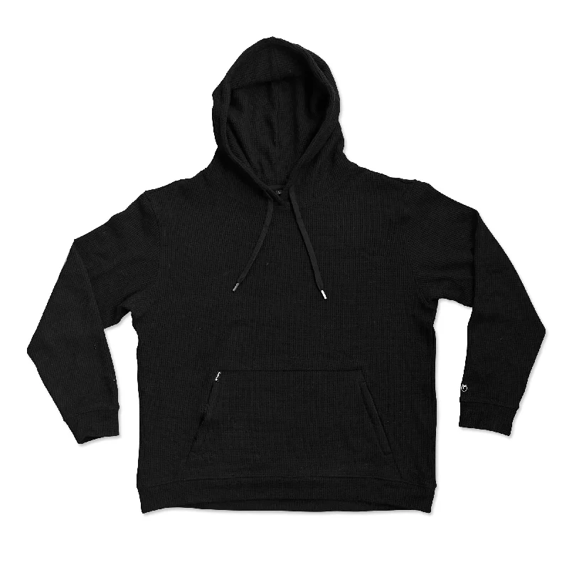 Great Bargains Waffle Tech Hoodie - Black