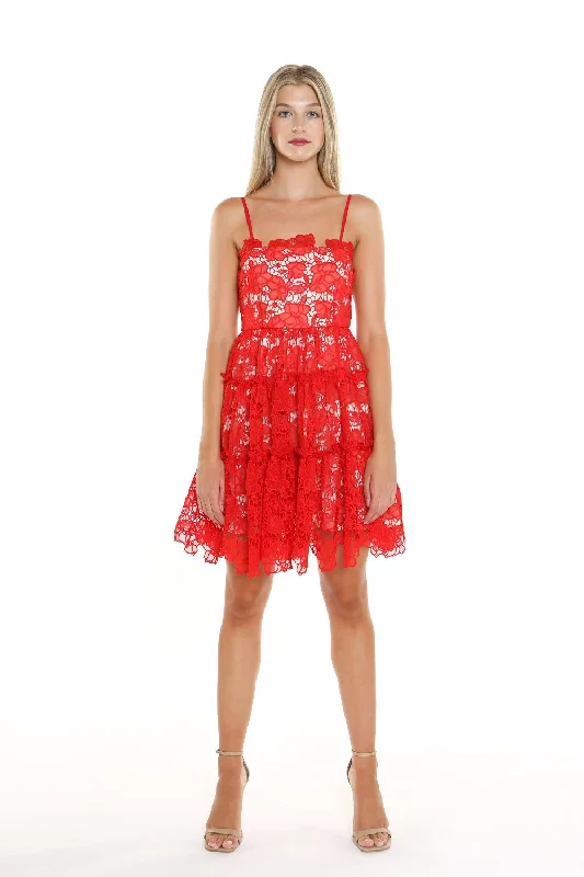 One-DAY Sale trendy wrap dressShort Spaghetti Strap Lace Dress