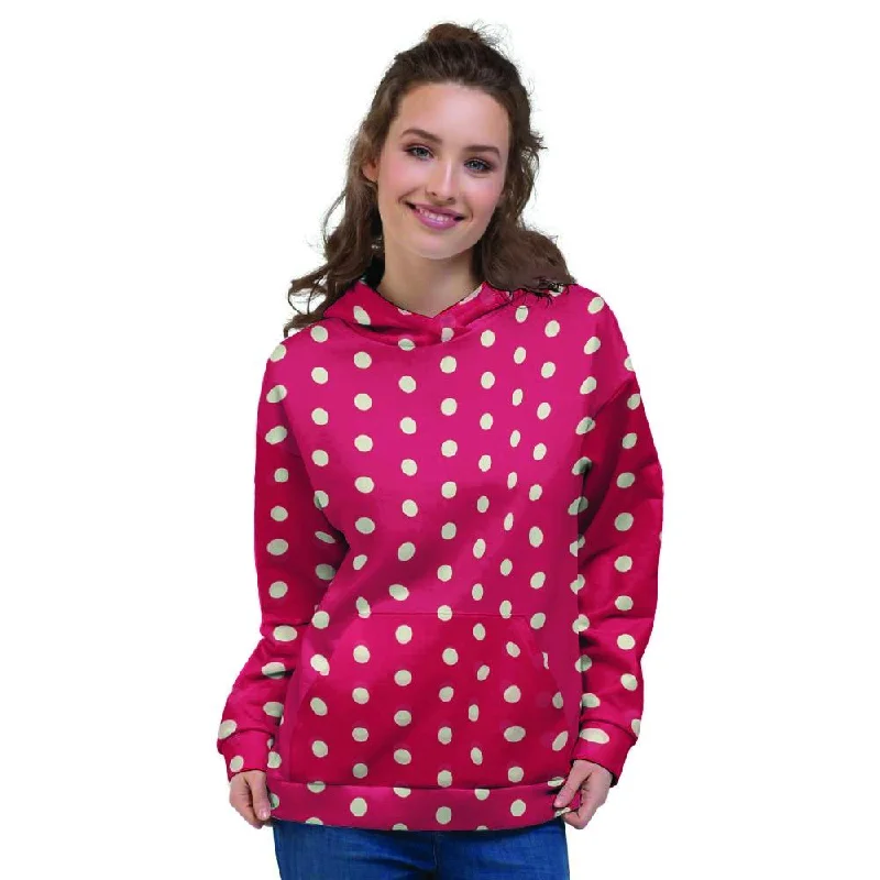 Limited Quantity Red Tiny Polka Dot Women's Hoodie