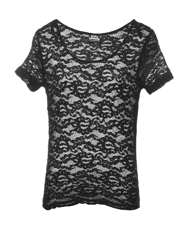 Can't Be Beat casual coat jacketFloral Lace Top - M