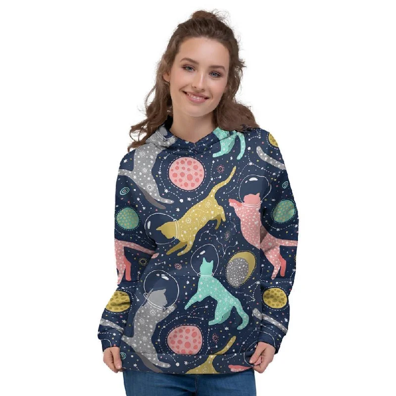 Special Savings Space Cat Print Women's Hoodie