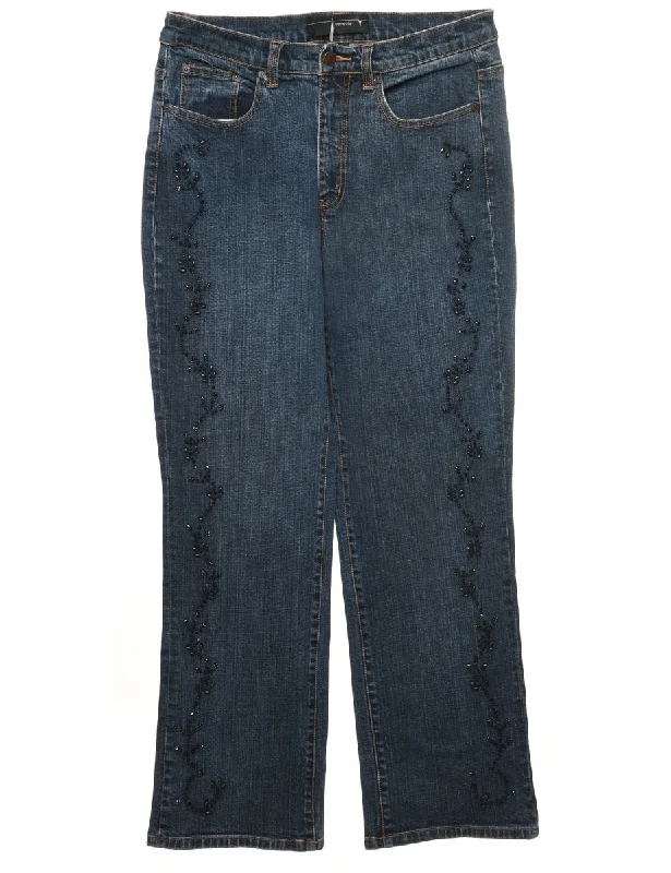 Must-Have Deals cozy outdoor jacketDark Wash Beaded Jeans - W30 L29