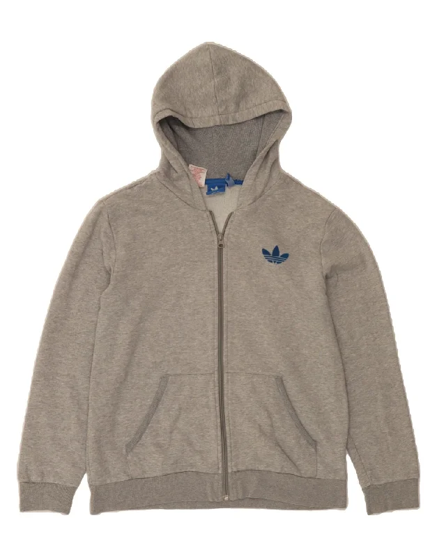 Savings Alert ADIDAS Boys Graphic Zip Hoodie Sweater 13-14 Years Grey