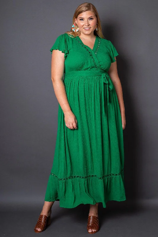 Price Drop Alert wrap-around dressKelli Green Maxi Dress