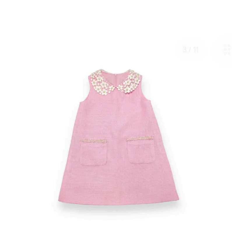 Major Savings comfy maxi dressDoe A Dear - Tweed Collar Dress - Pink