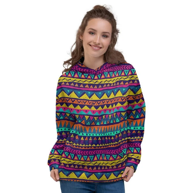 Today's Special Multicolor Native Aztec Abstract Geometric Women's Hoodie