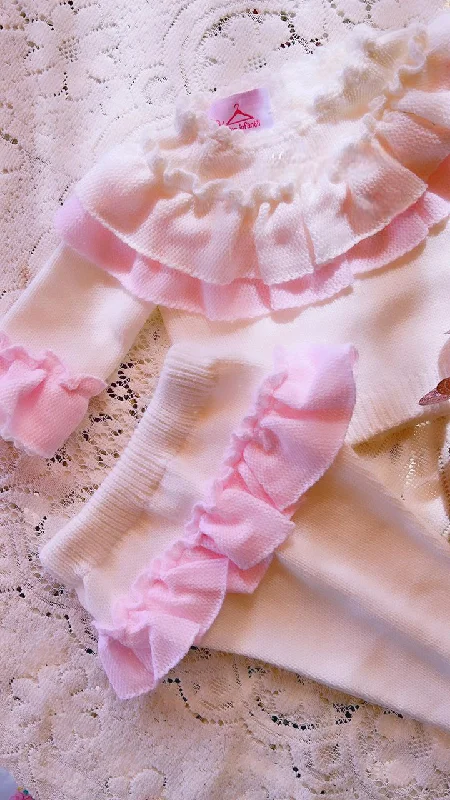 Overstock satin dressPink and Ivory Knit Legging Set