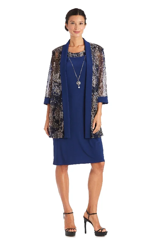 Season Finale Sale spaghetti strap dressR&M Richards 7373P Short Petite Print Jacket Dress