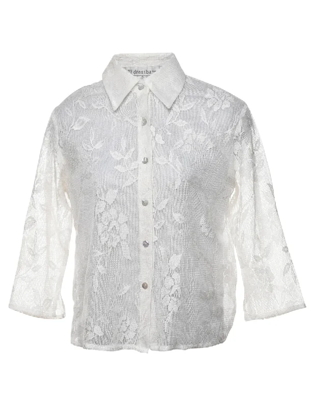 Discount Days casual leather jacketWhite Lace Blouse - M