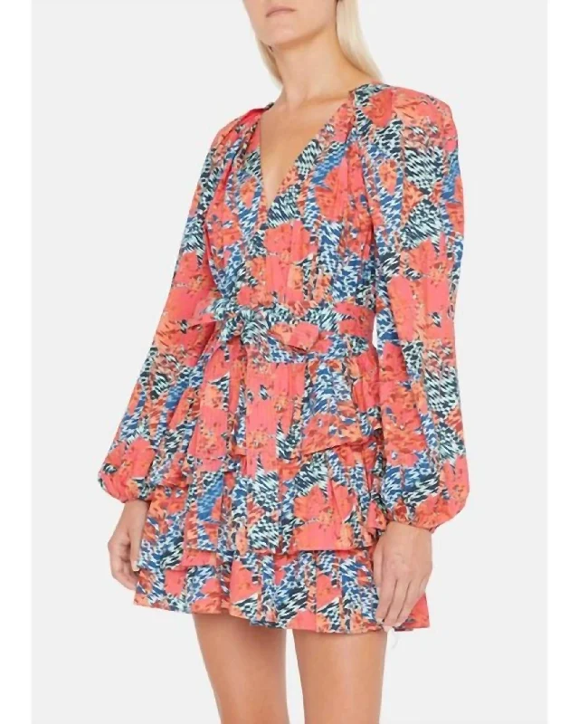 Savings Galore off-shoulder dressWomen Miranda Long Sleeve Layered Mini Dress In Midnight