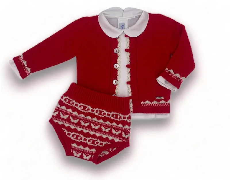 Price Cut layered dressBaby Boy Three Piece Knit Set