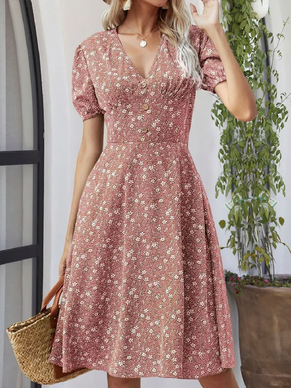 Anniversary Sale shift dressPrinted V-Neck Short Sleeve Dress