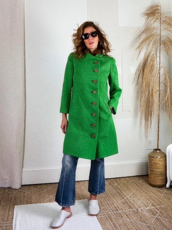 Stock Clearance casual denim jacketVintage Shamrock Green Coat