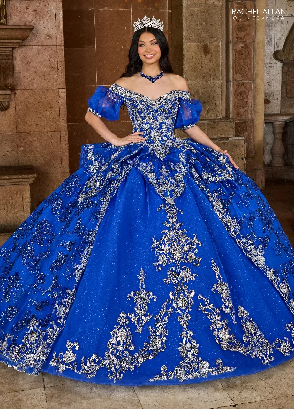 Markdown Madness boho dressRachel Allan RQ3128 Long Quinceanera Beaded Detachable Sleeve Ball Gown