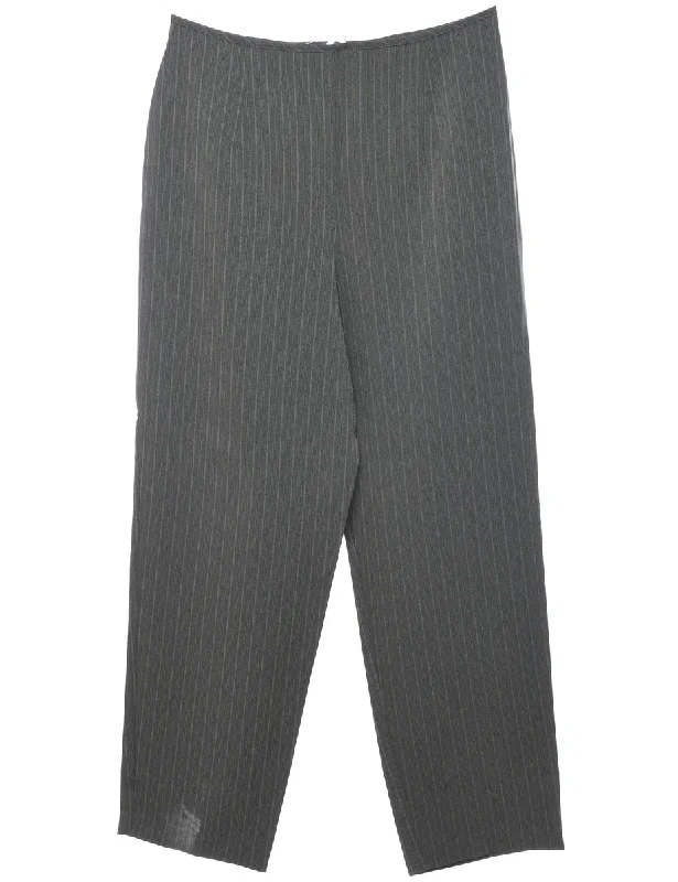 Friends and Family Sale stylish zip jacketStriped Pattern Grey High Waist Trousers - W30 L29