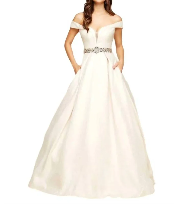 Price Cut casual day dressBustier Gown In Champagne