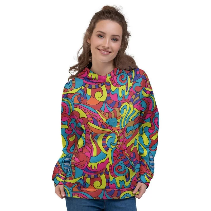 Clearance Items Stained Glass Psychedelic Trippy Women's Hoodie