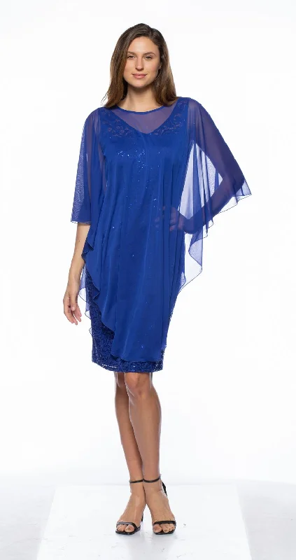 Last Chance minimalistic dressMarina  Short Sheer Overlay Lace Dress