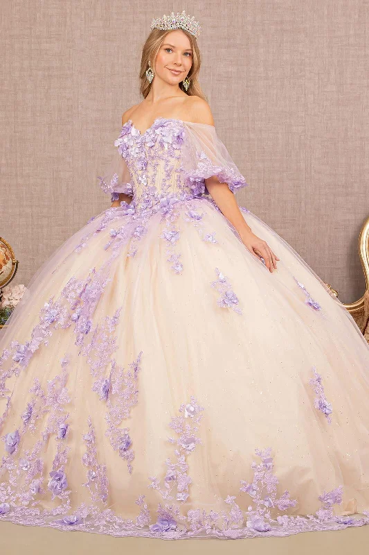 Final Clearance satin midi dressLong Off Shoulder Quinceanera Dress