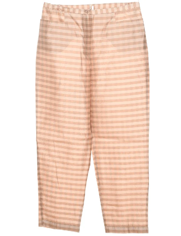 Can't Be Beat outdoor jacketSilk Striped Light Brown & Cream Metallic Trousers - W35 L29 Can't Be Beat outdoor jacketSilk Striped Light Brown & Cream Metallic Trousers - W35 L29