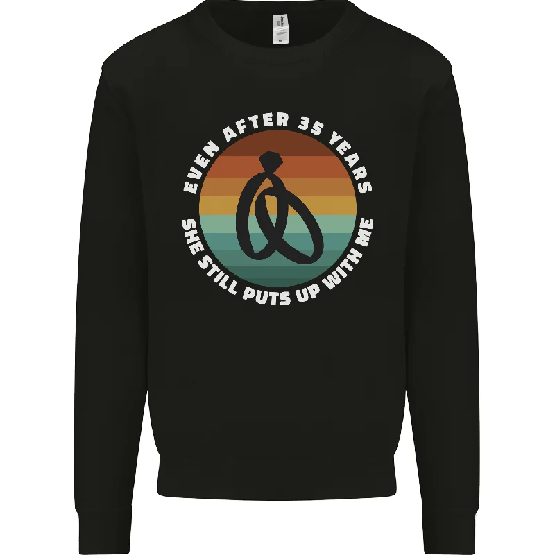 Final Clearance fitness lifestyle hoodie35 Year Wedding Anniversary 35th Marriage Mens Sweatshirt Jumper