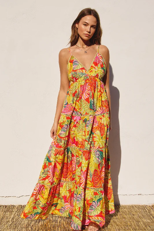 Epic Deals summer floral dressV-NECK MAXI DRESS
