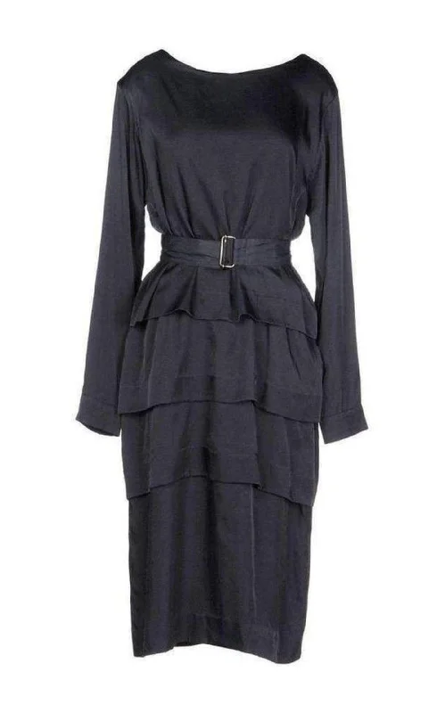 Daily Deals chic slip dressNavy Cotton Blend Layered Dress