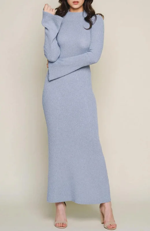 Exclusive Online Offer fitted dressCut-Out Back Maxi Dress In Dusty Blue