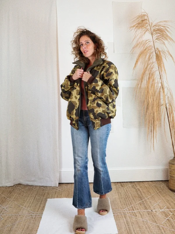 Buy More, Save More performance jacketVintage Camo Reversible Army Bomber Jacket