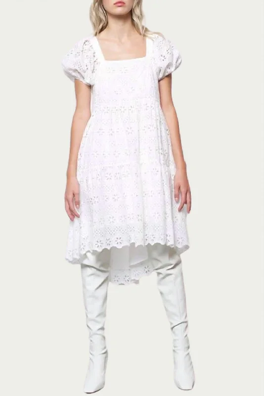 Special Savings sleeveless dressCoco Cutout Broderie Anglaise Mini Dress In White