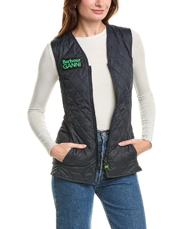 Limited Availability cool leather jacketBarbour Ganni Betty Reversible Vest