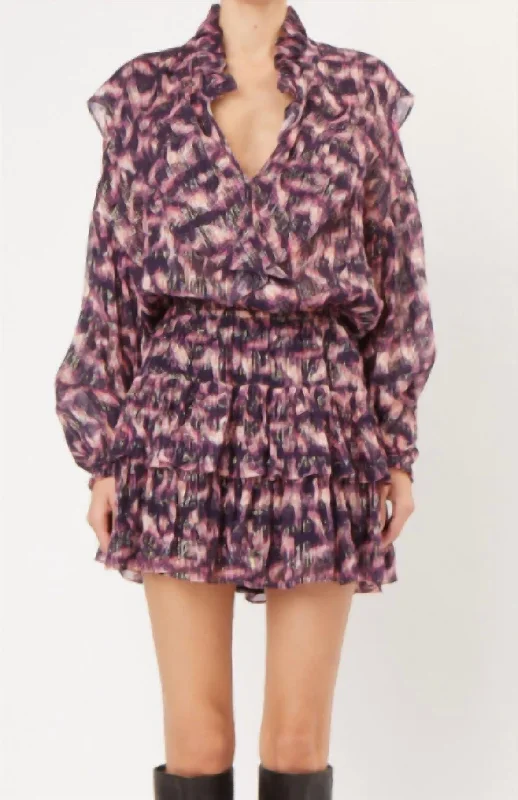 Friends and Family Sale velvet dressTyga Dress In Purple/multico